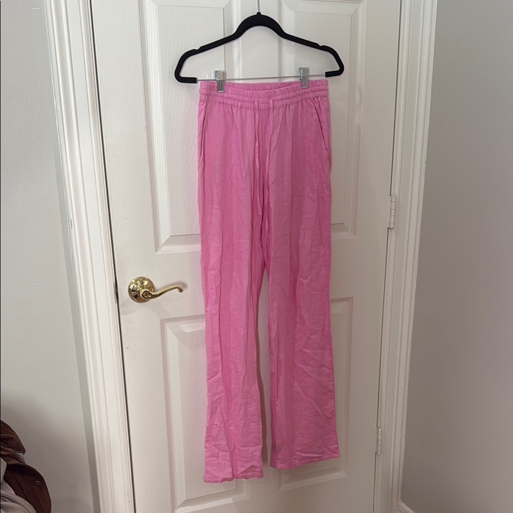 Pink linen Pants loose fit size small